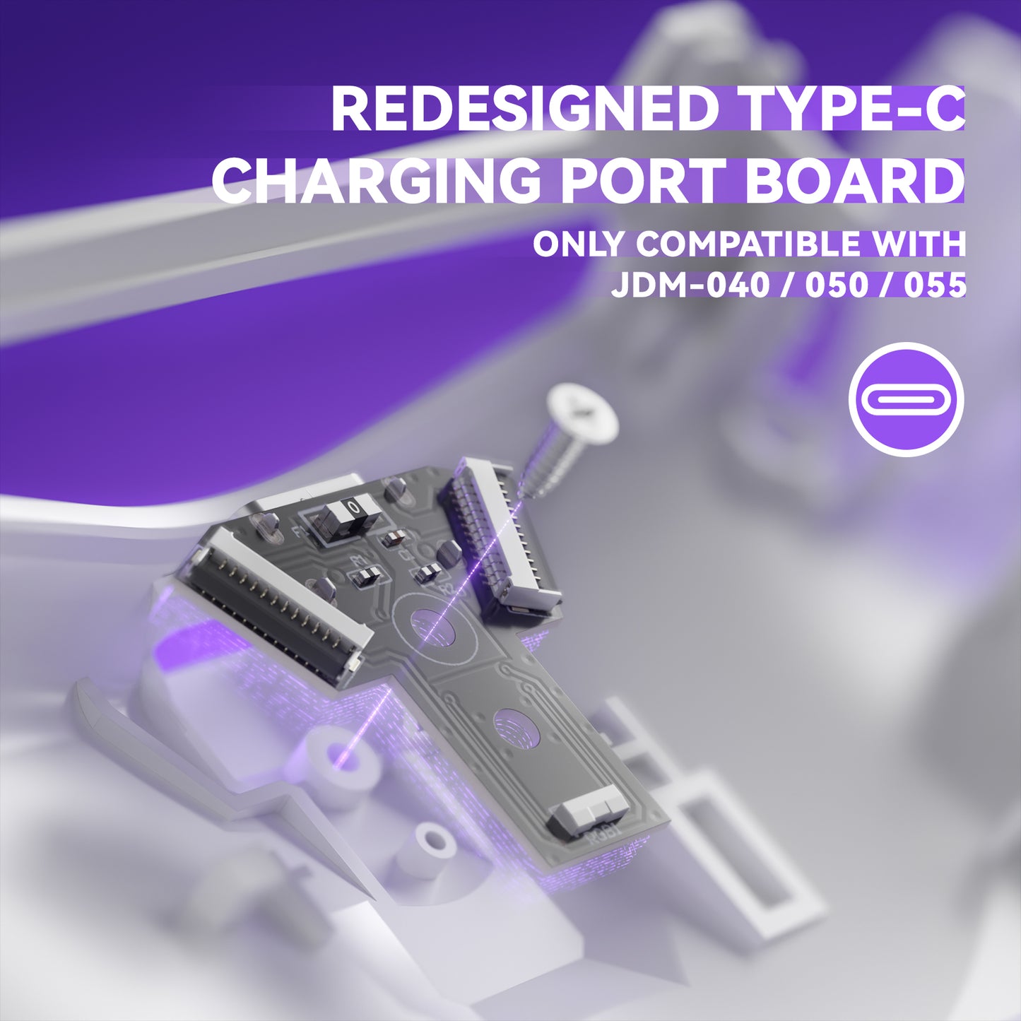 eXtremeRate Type-C Version Replacement Bottom Shell Compatible with PS4 Controller JDM-040/050/055 Models - White