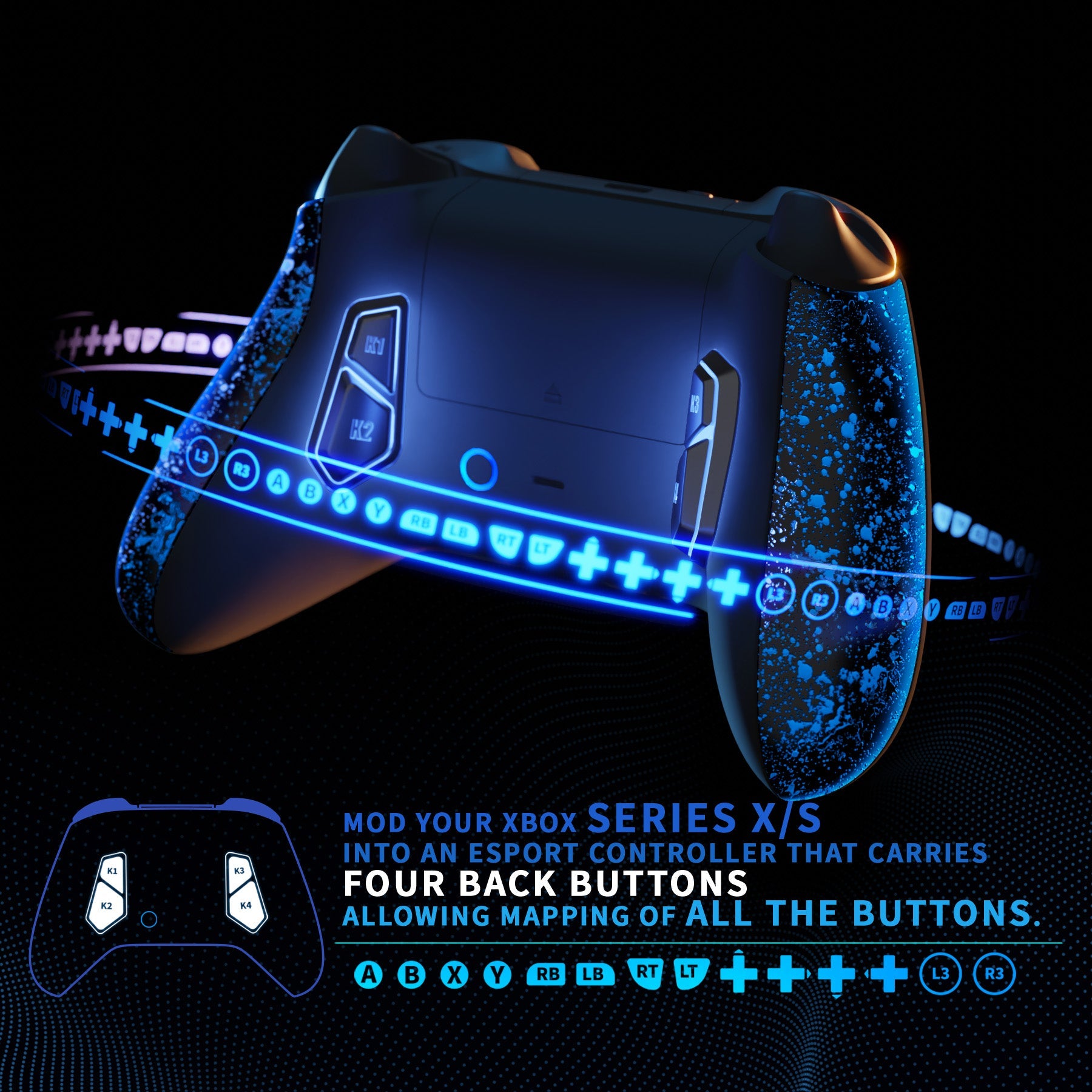 eXtremeRate VICTOR X Remap Kit for Xbox Series X & S Controller - Textured Blue eXtremeRate