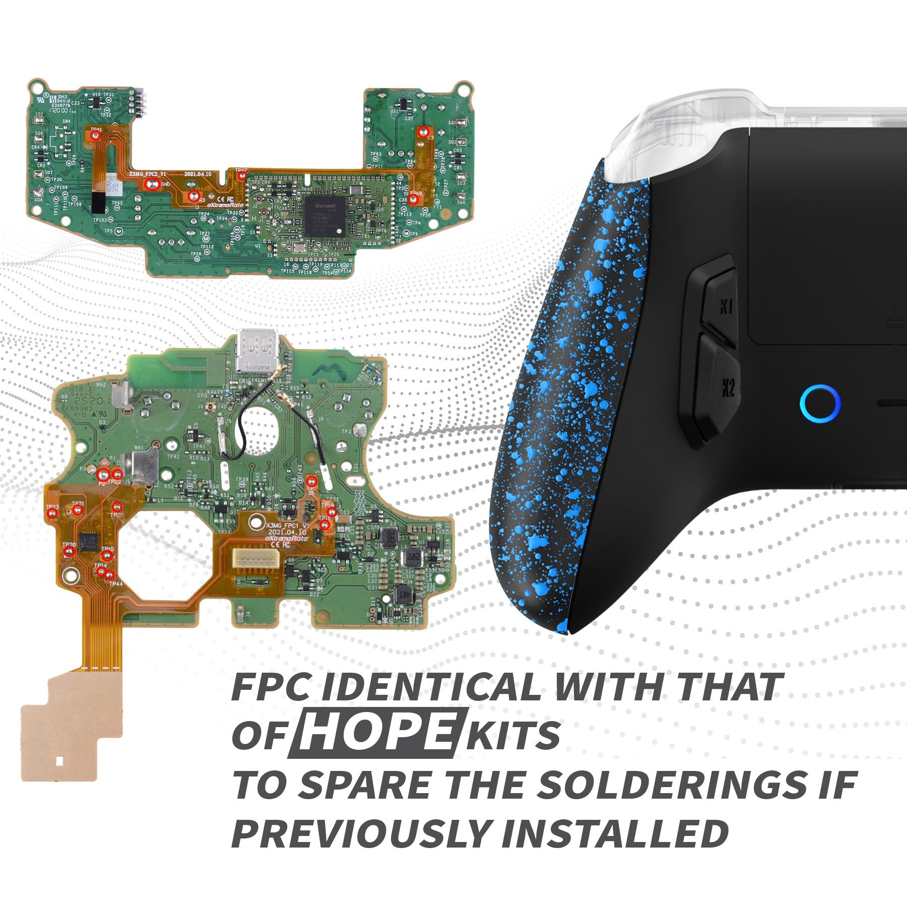 eXtremeRate VICTOR X Remap Kit for Xbox Series X & S Controller - Textured Blue eXtremeRate
