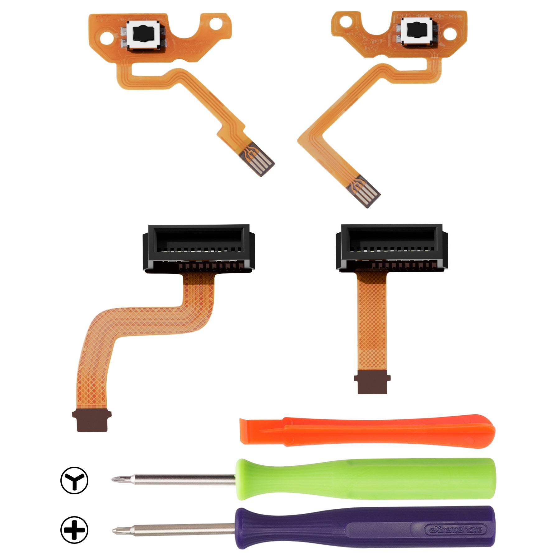 eXtremeRate ZL ZR Buttons Replacement Tactile Switches Ribbon Flex Cable Repair Parts for Nintendo Switch 2 Joycon eXtremeRate