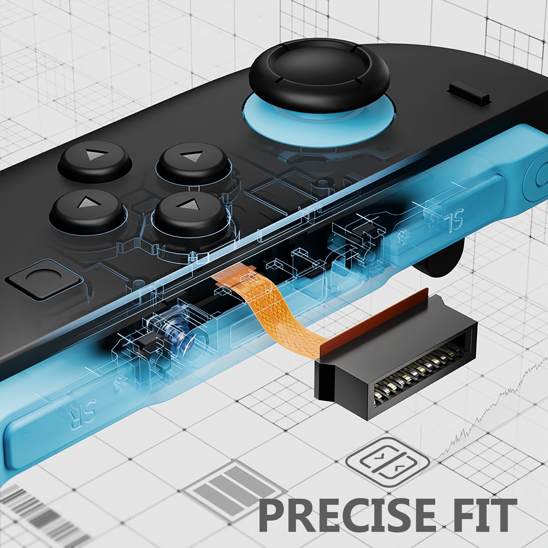 eXtremeRate ZL ZR Buttons Replacement Tactile Switches Ribbon Flex