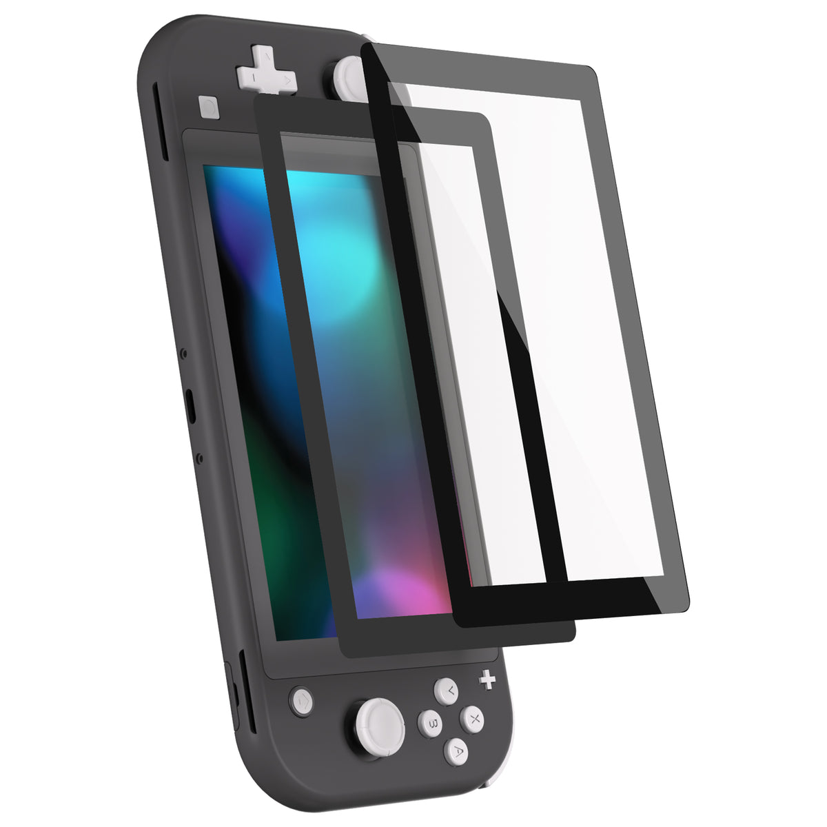 eXtremeRate 2 Pack Anti-Scratch Transparent HD Tempered Glass Screen Protector for Nintendo Switch Lite - Black Border