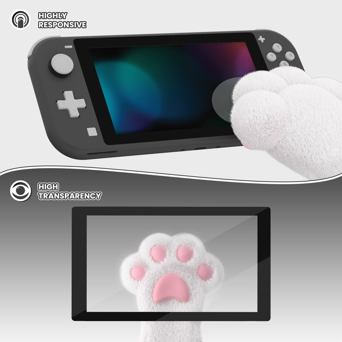 eXtremeRate 2 Pack Anti-Scratch Transparent HD Tempered Glass Screen Protector for Nintendo Switch Lite - Black Border