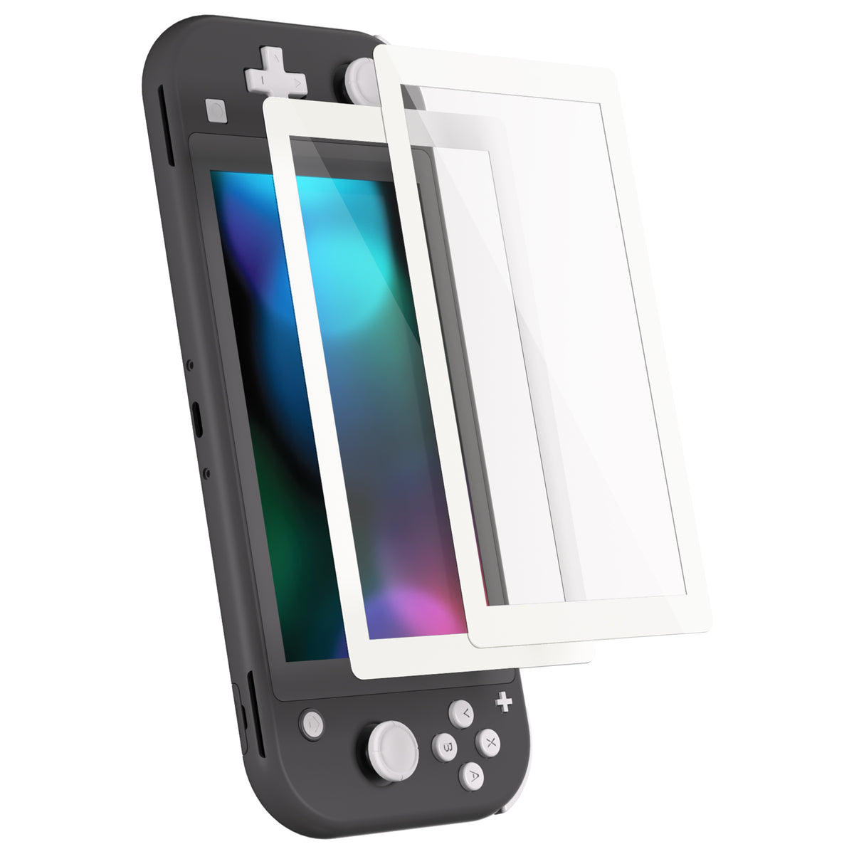 eXtremeRate 2 Pack Anti-Scratch Transparent HD Tempered Glass Screen Protector for Nintendo Switch Lite - White Border
