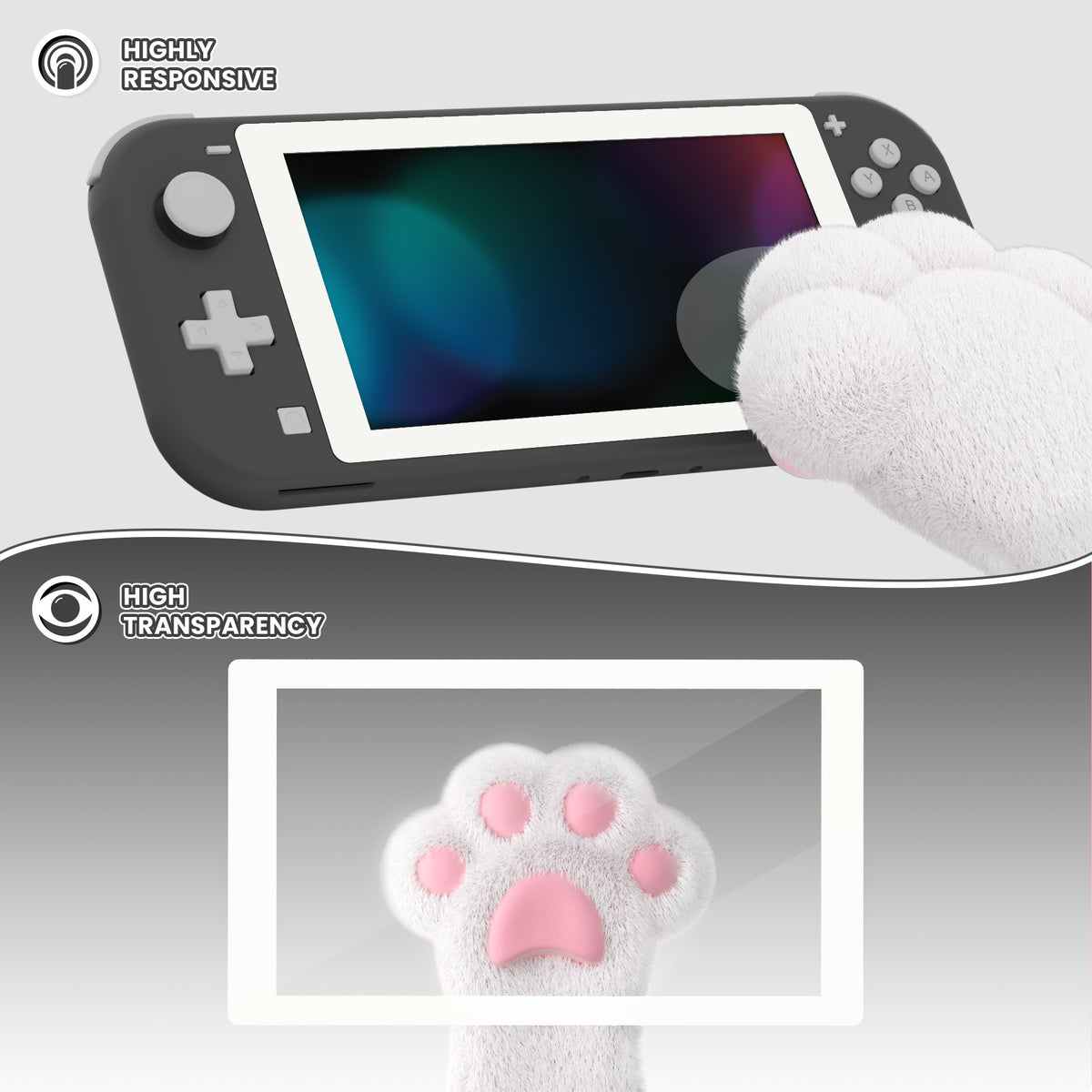 eXtremeRate 2 Pack Anti-Scratch Transparent HD Tempered Glass Screen Protector for Nintendo Switch Lite - White Border