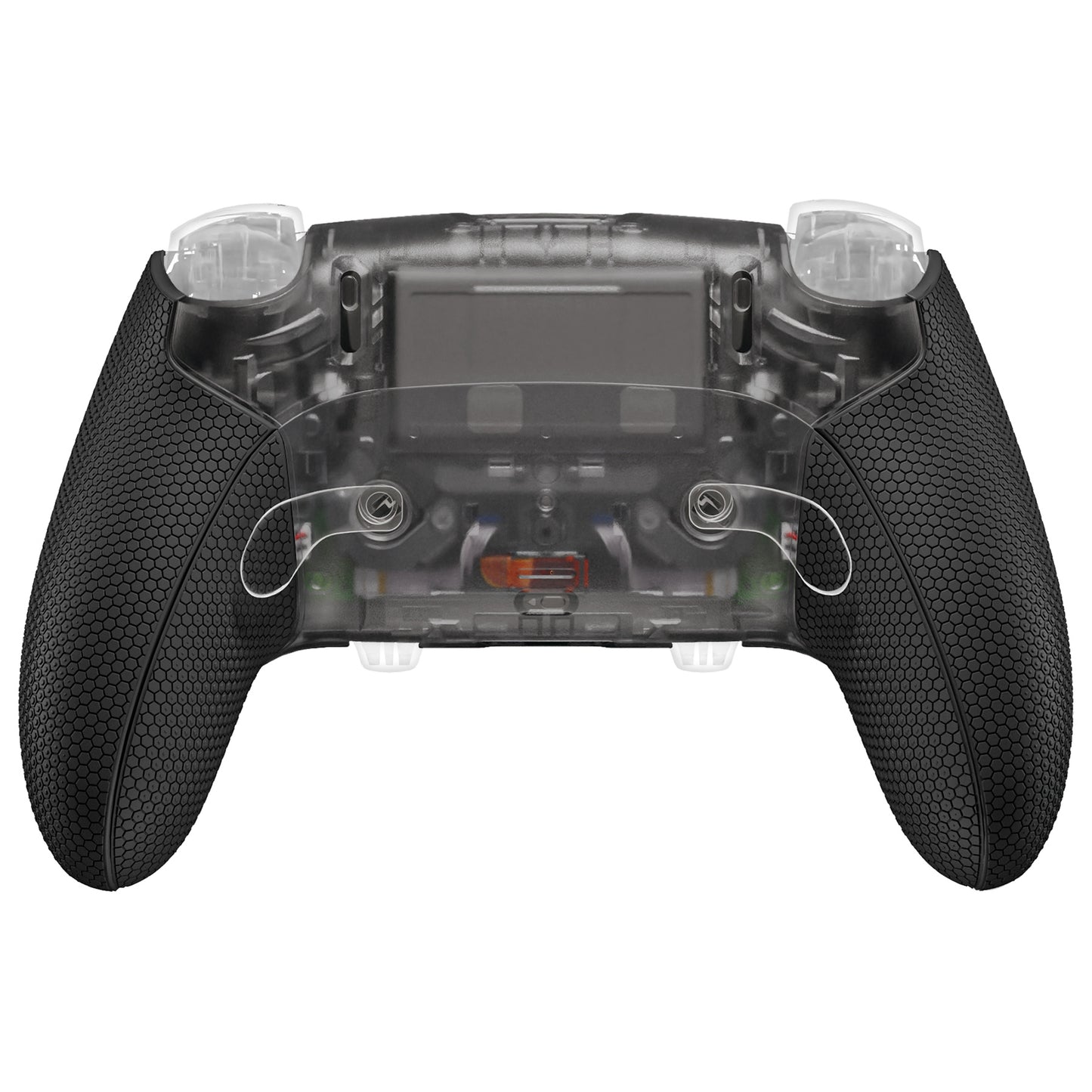eXtremeRate Beyond-ARC Bottom Shell Kit with Rubberised Grip for PS5 Edge Controller - Clear & Black