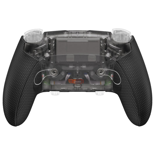 eXtremeRate Beyond-ARC Bottom Shell Kit with Rubberised Grip for PS5 Edge Controller - Clear & Black
