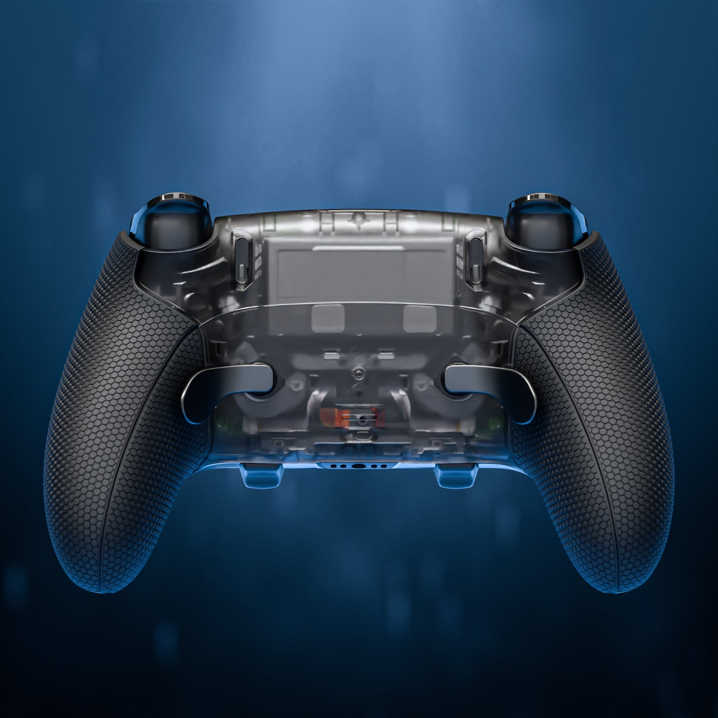 eXtremeRate Beyond-ARC Bottom Shell Kit with Rubberised Grip for PS5 Edge Controller - Clear & Black