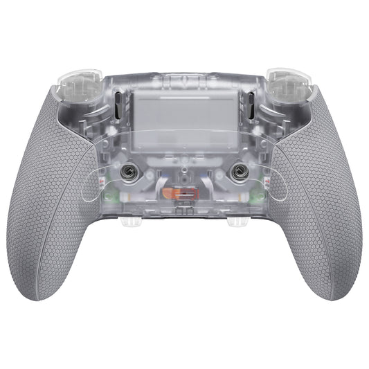 eXtremeRate Beyond-ARC Bottom Shell Kit with Rubberised Grip for PS5 Edge Controller - Clear & Gray