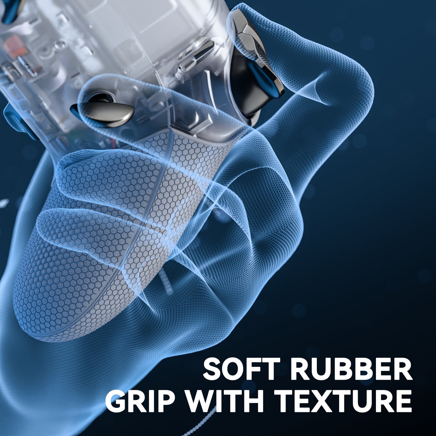 eXtremeRate Beyond-ARC Bottom Shell Kit with Rubberised Grip for PS5 Edge Controller - Clear & Gray