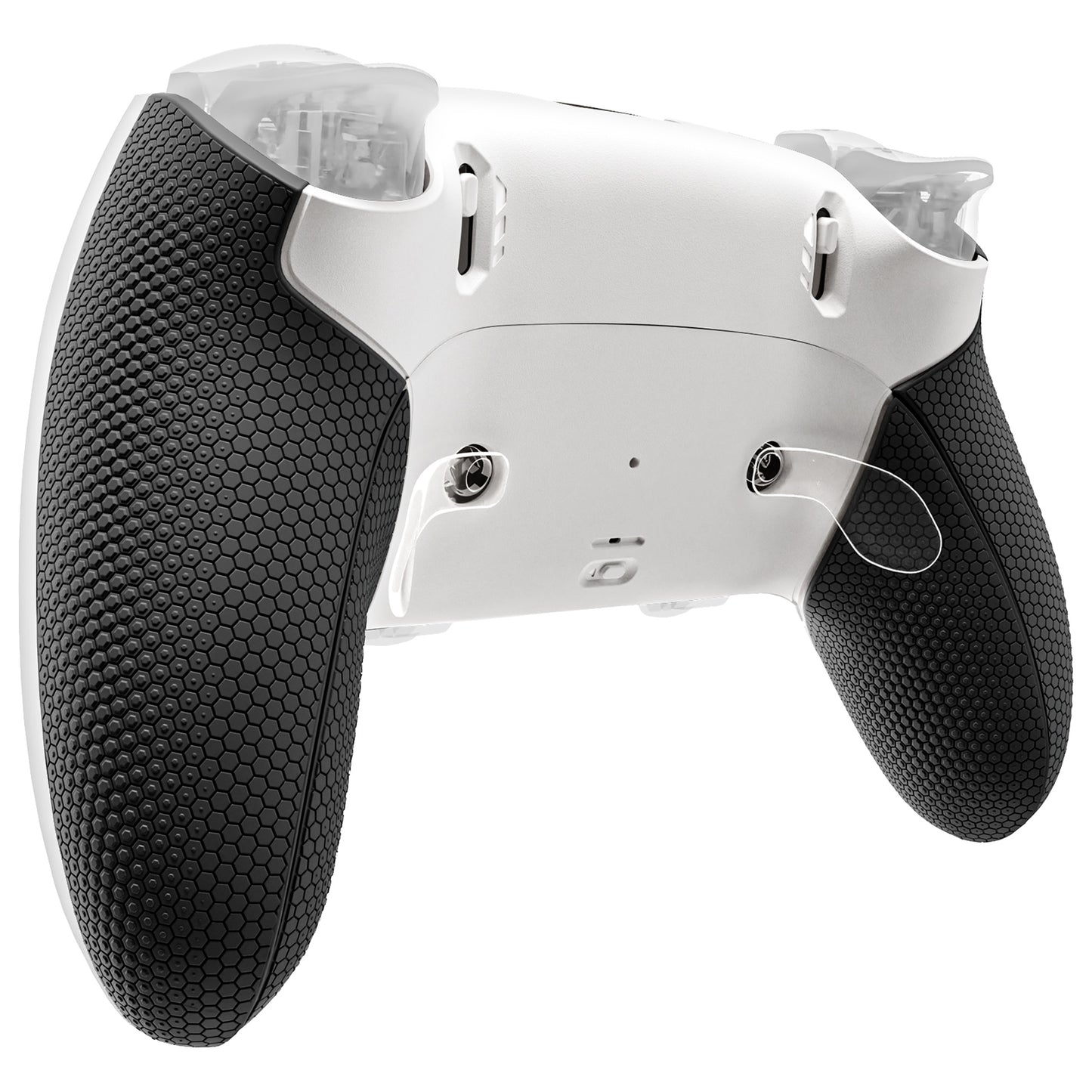 eXtremeRate Beyond-ARC Bottom Shell Kit with Rubberised Grip for PS5 Edge Controller - White Black