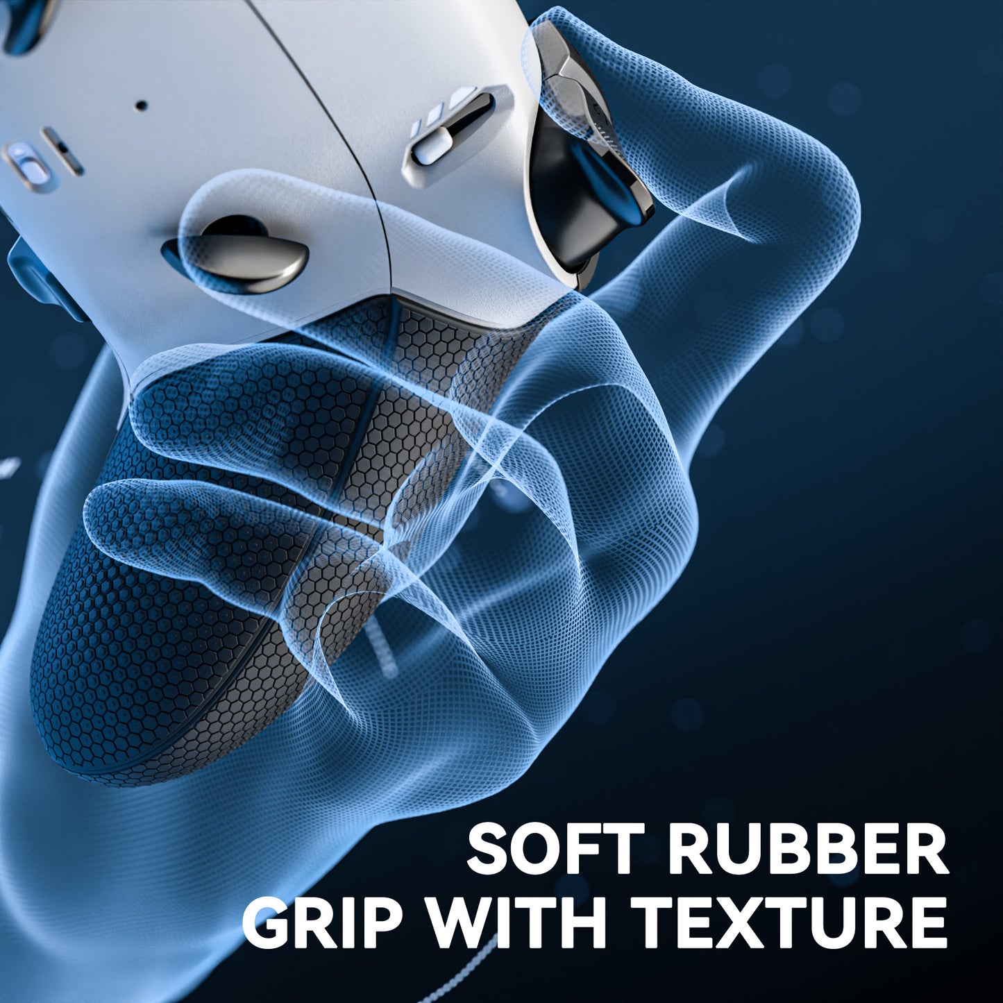 eXtremeRate Beyond-ARC Bottom Shell Kit with Rubberised Grip for PS5 Edge Controller - White Black