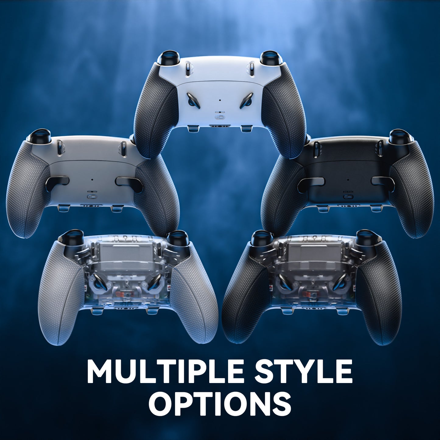 eXtremeRate Beyond-ARC Bottom Shell Kit with Rubberised Grip for PS5 Edge Controller - White Black