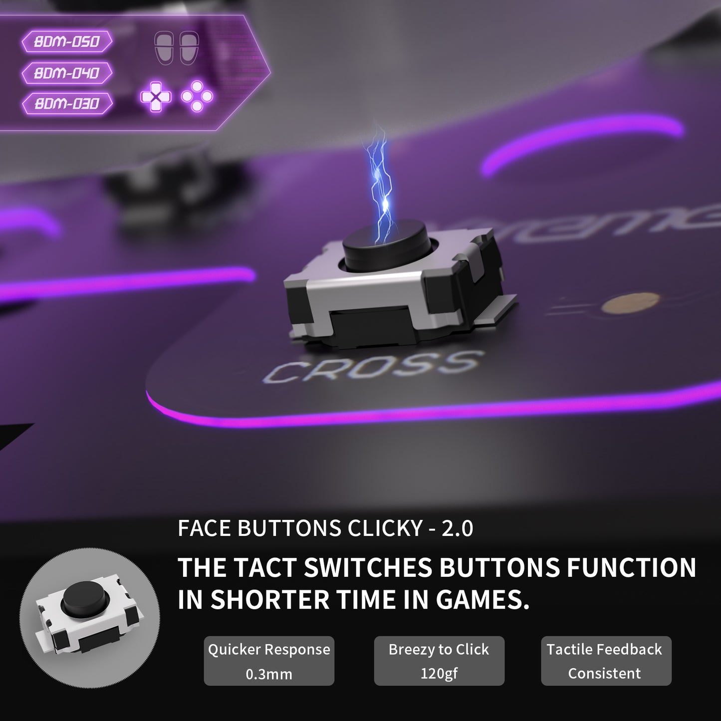 eXtremeRate Custom Tactile Dpad & Action Buttons Face Clicky Kit V3 for PS5 Controller BDM-030/040/050/060
