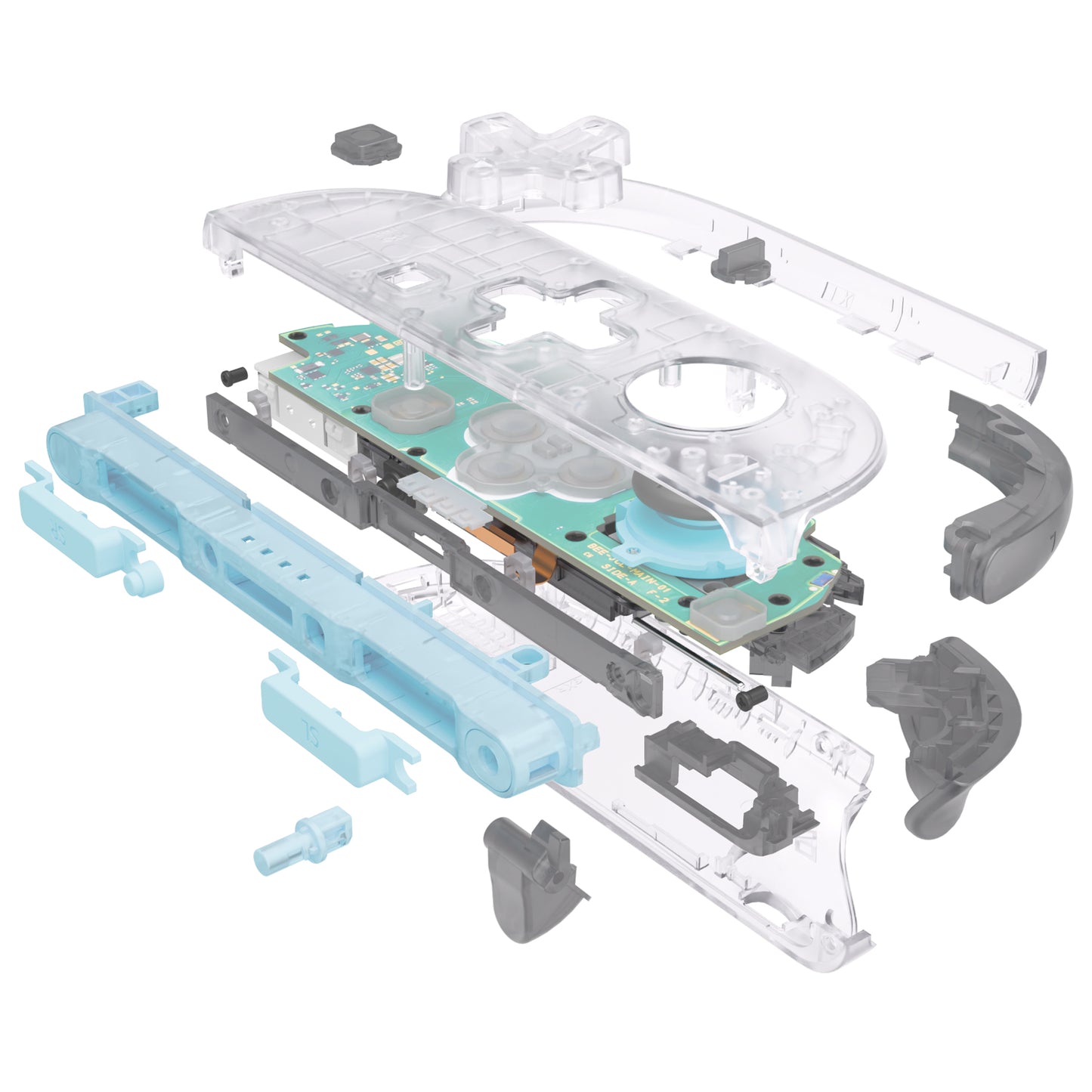 eXtremeRate D-Pad Version Replacement Full Set Shell Case with Buttons for Joycon 2 of Nintendo Switch 2 - Essence Version - Clear