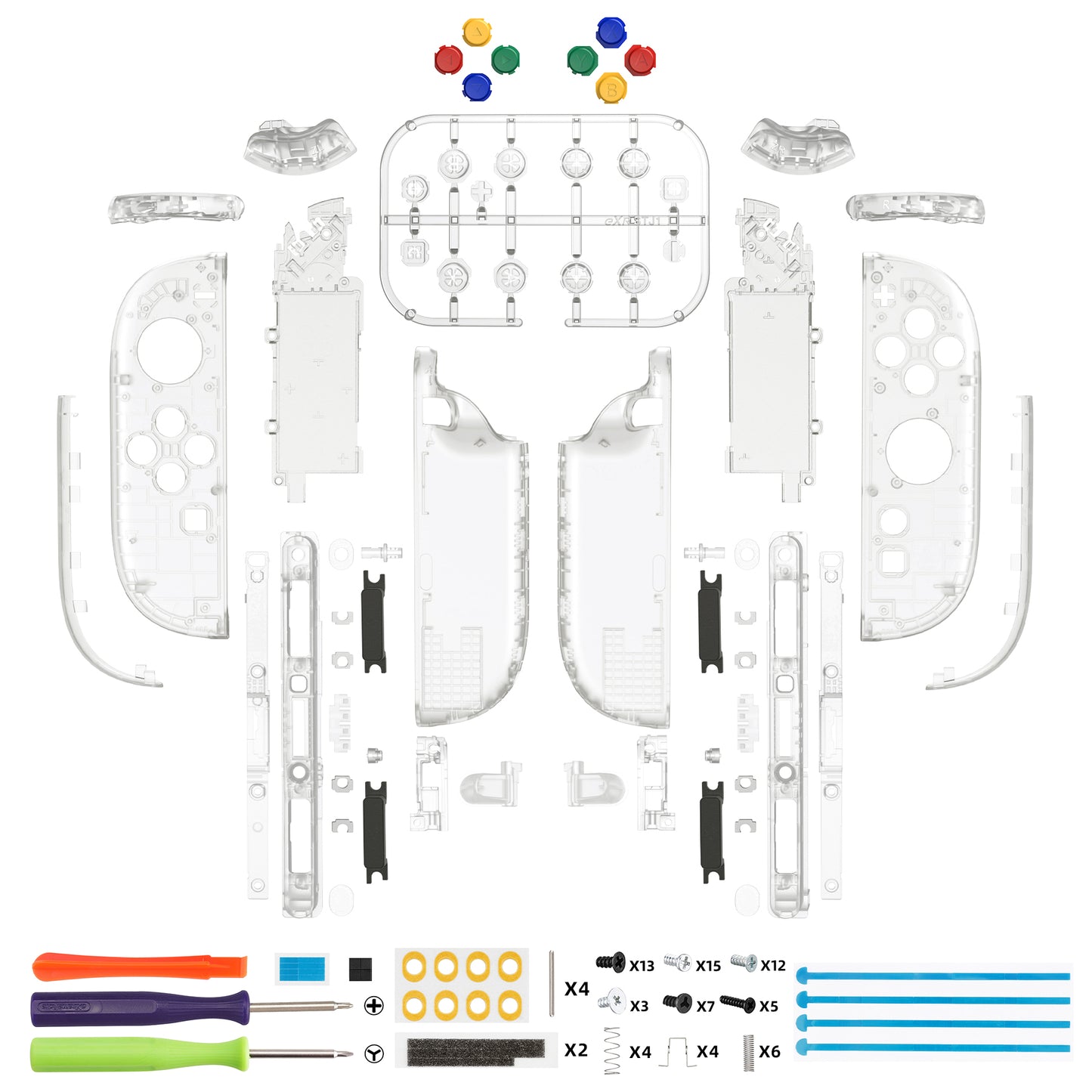 eXtremeRate DIY Replacement Full Set Shell Case with Buttons for Joycon 2 of Nintendo Switch 2 - Deluxe Version - Glow in Dark - Green