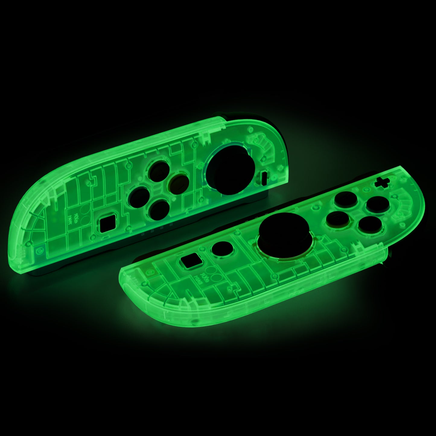 eXtremeRate DIY Replacement Full Set Shell Case with Buttons for Joycon 2 of Nintendo Switch 2 - Essence Version - Glow in Dark - Green