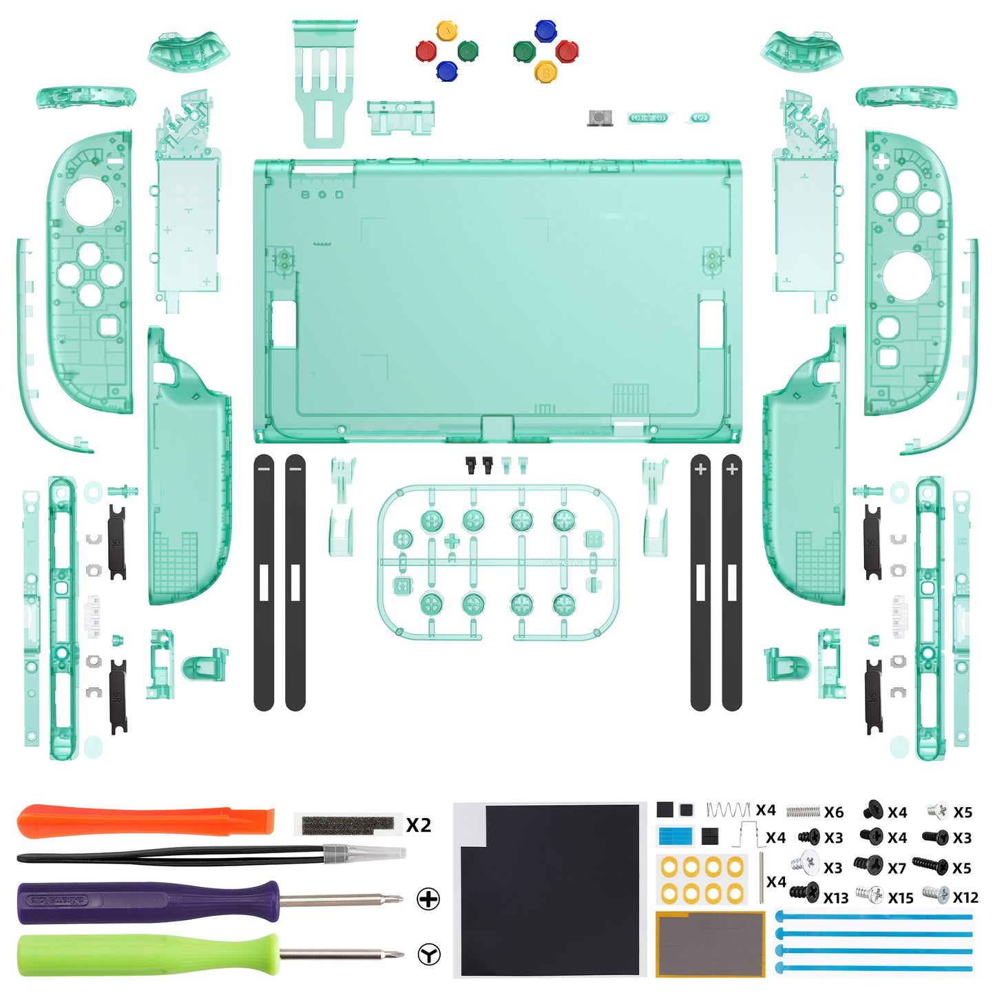 eXtremeRate DIY Replacement Full Set Shells with Buttons for Nintendo Switch 2 - Deluxe Version - Emerald Green