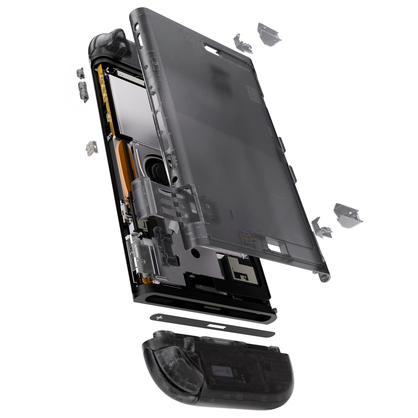 eXtremeRate DIY Replacement Full Set Shells with Buttons for Nintendo Switch 2 - Deluxe Version - Clear Slate Black