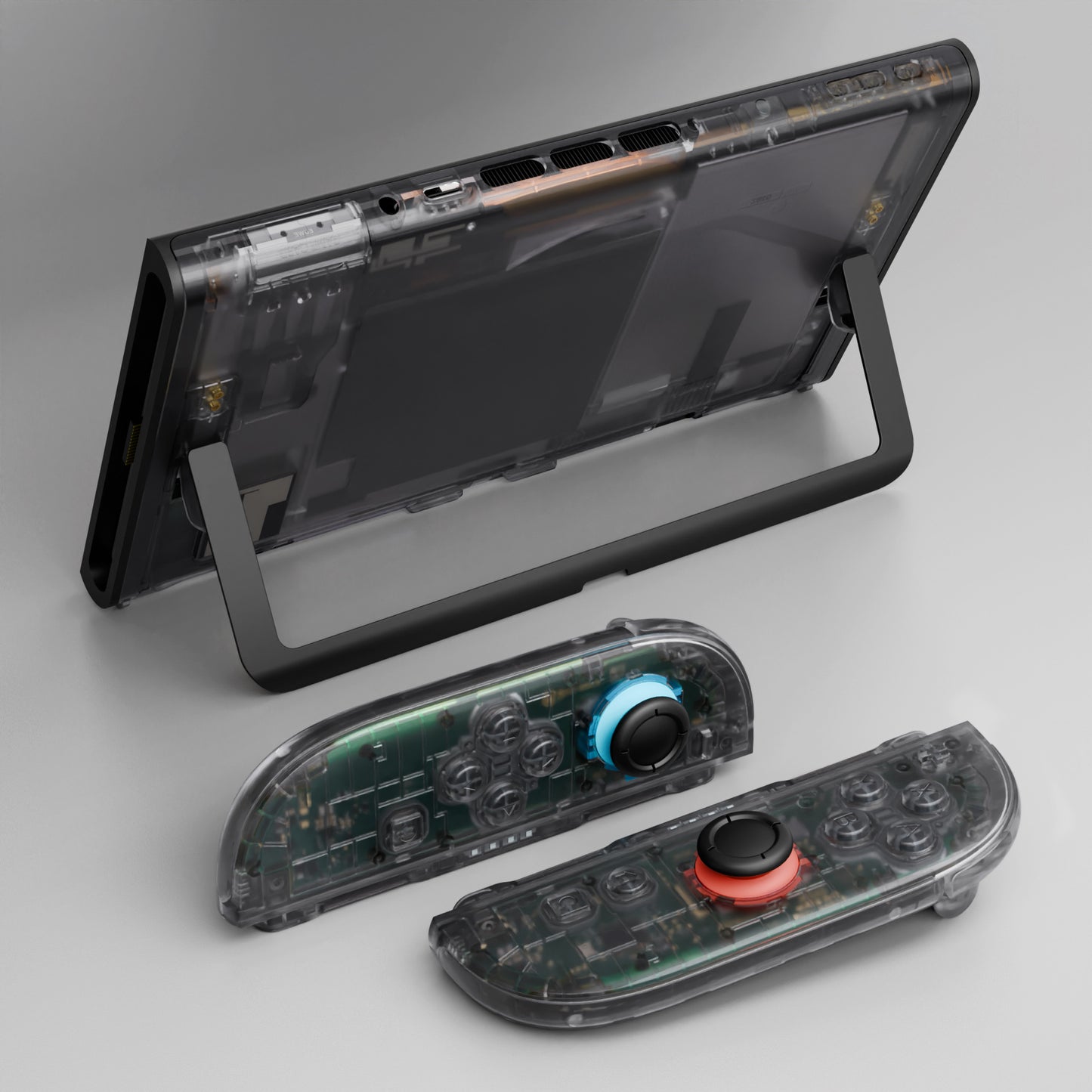 eXtremeRate DIY Replacement Full Set Shells with Buttons for Nintendo Switch 2 - Deluxe Version - Clear Slate Black