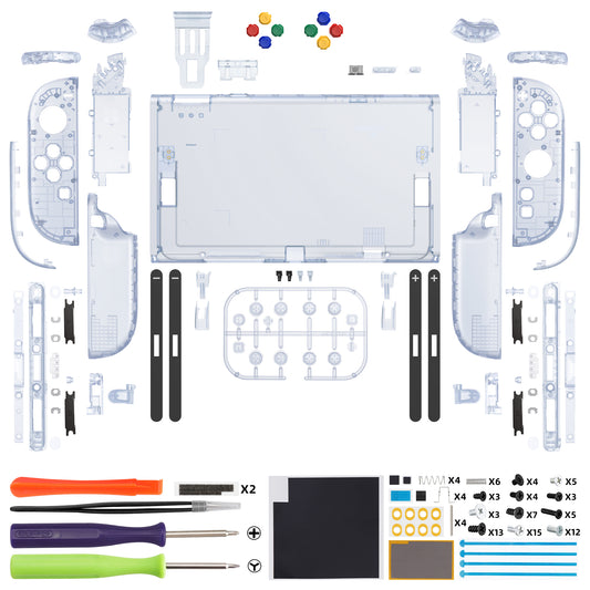 eXtremeRate DIY Replacement Full Set Shells with Buttons for Nintendo Switch 2 - Deluxe Version - Clear Glacier Blue