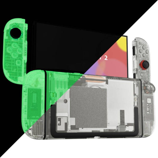 eXtremeRate DIY Replacement Full Set Shells with Buttons for Nintendo Switch 2 - Deluxe Version - Glow in Dark - Green