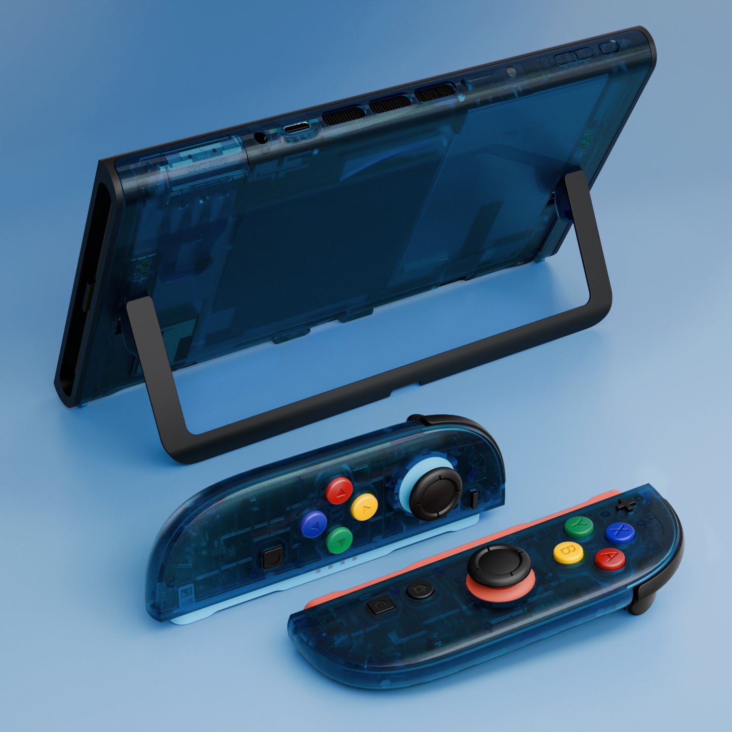 eXtremeRate DIY Replacement Full Set Shells with Buttons for Nintendo Switch 2 - Essence Version - Clear Blue