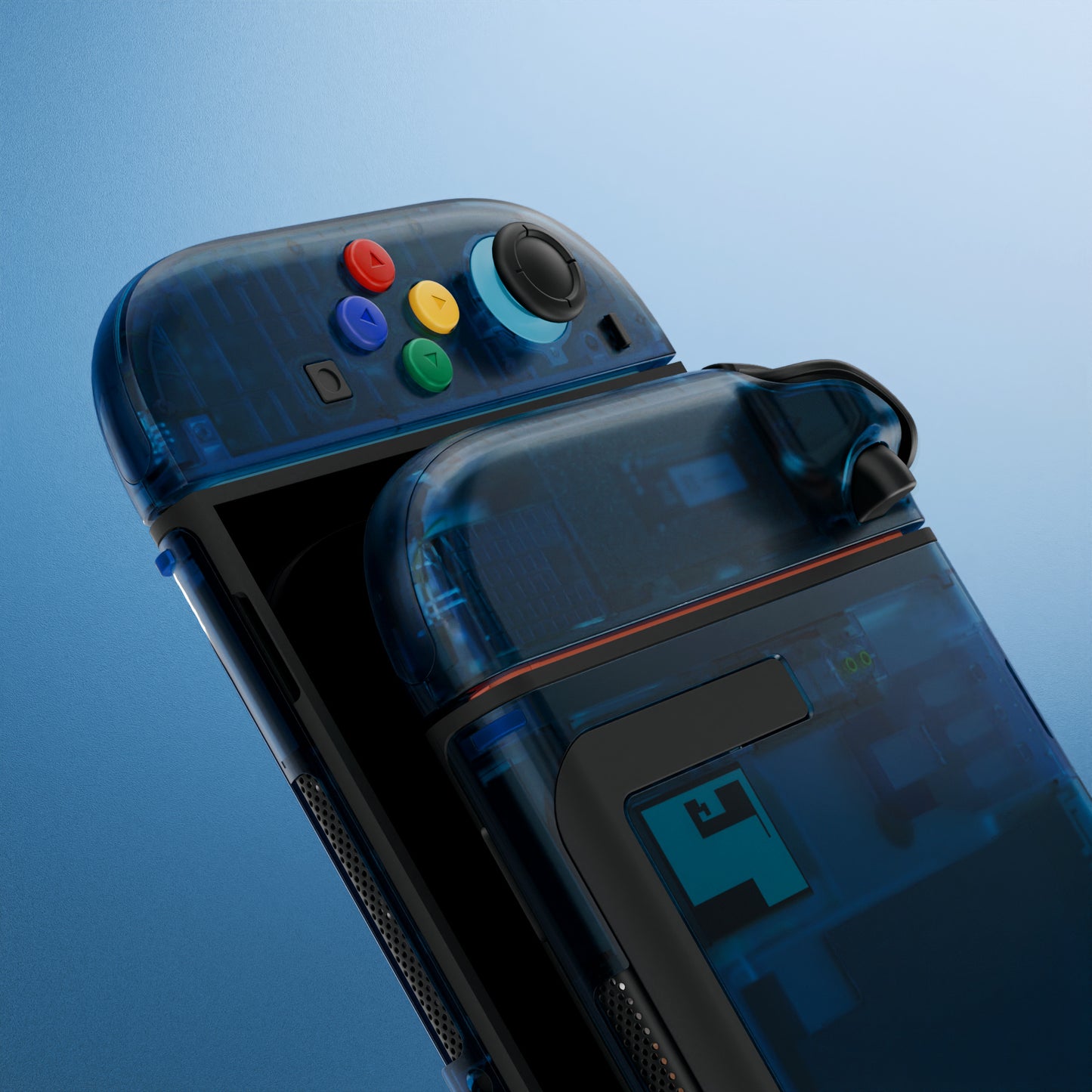 eXtremeRate DIY Replacement Full Set Shells with Buttons for Nintendo Switch 2 - Essence Version - Clear Blue