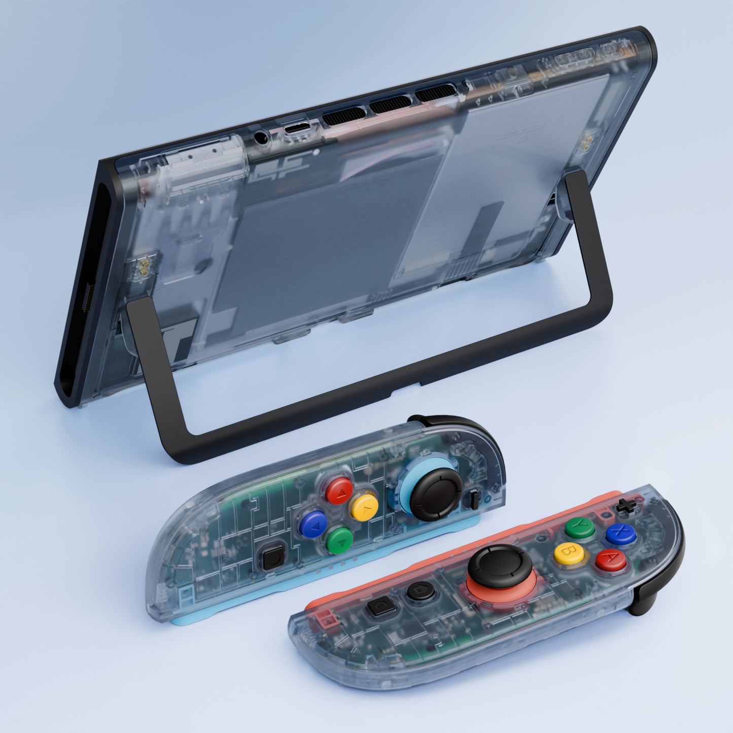 eXtremeRate DIY Replacement Full Set Shells with Buttons for Nintendo Switch 2 - Essence Version - Clear Glacier Blue