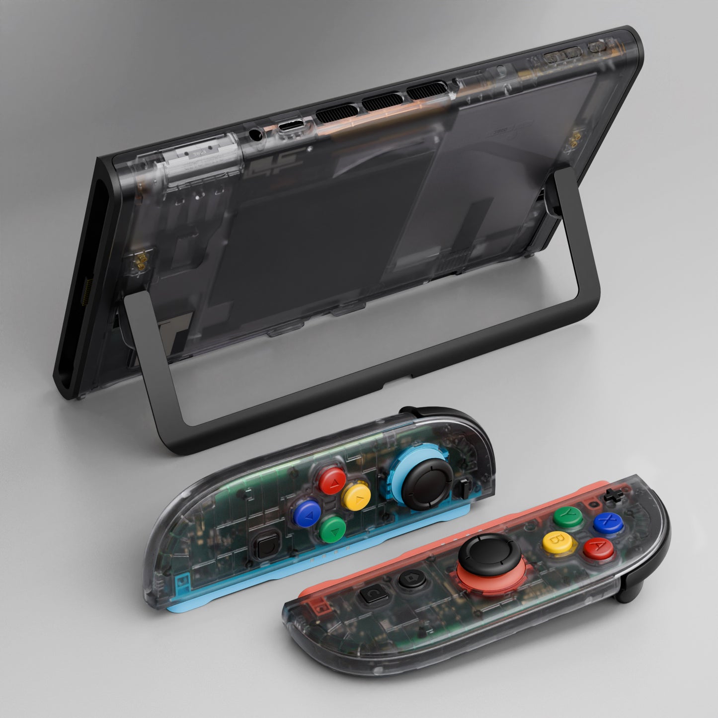 eXtremeRate DIY Replacement Full Set Shells with Buttons for Nintendo Switch 2 - Essence Version - Clear Slate Black