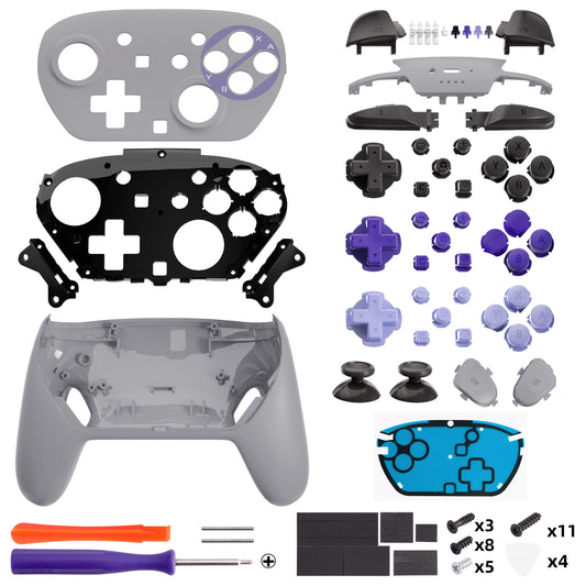 eXtremeRate DIY Replacement Full Set Shells with Buttons for Nintendo Switch 2 Pro Controller - Classic SNES Style