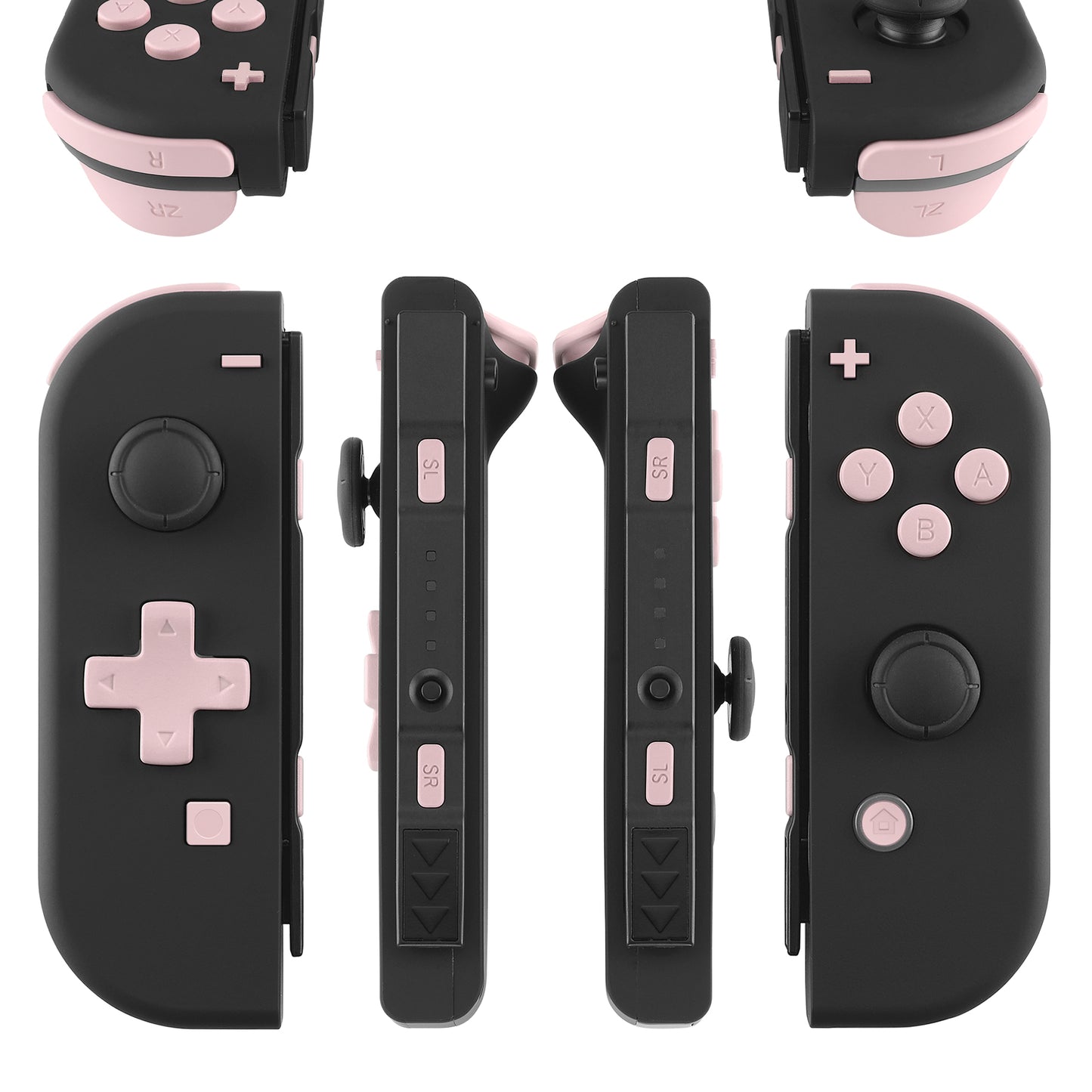 eXtremeRate Dpad Version Replacement Full Set Buttons for Joycon of Switch (D-pad ONLY Fits for eXtremeRate D-pad Shell for Joycon) - Cherry Blossoms Pink