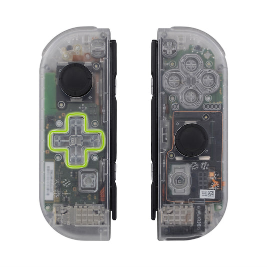 eXtremeRate Dpad Version Replacement Full Set Shell Case with Buttons for Joycon of NS Switch - Transparent Clear