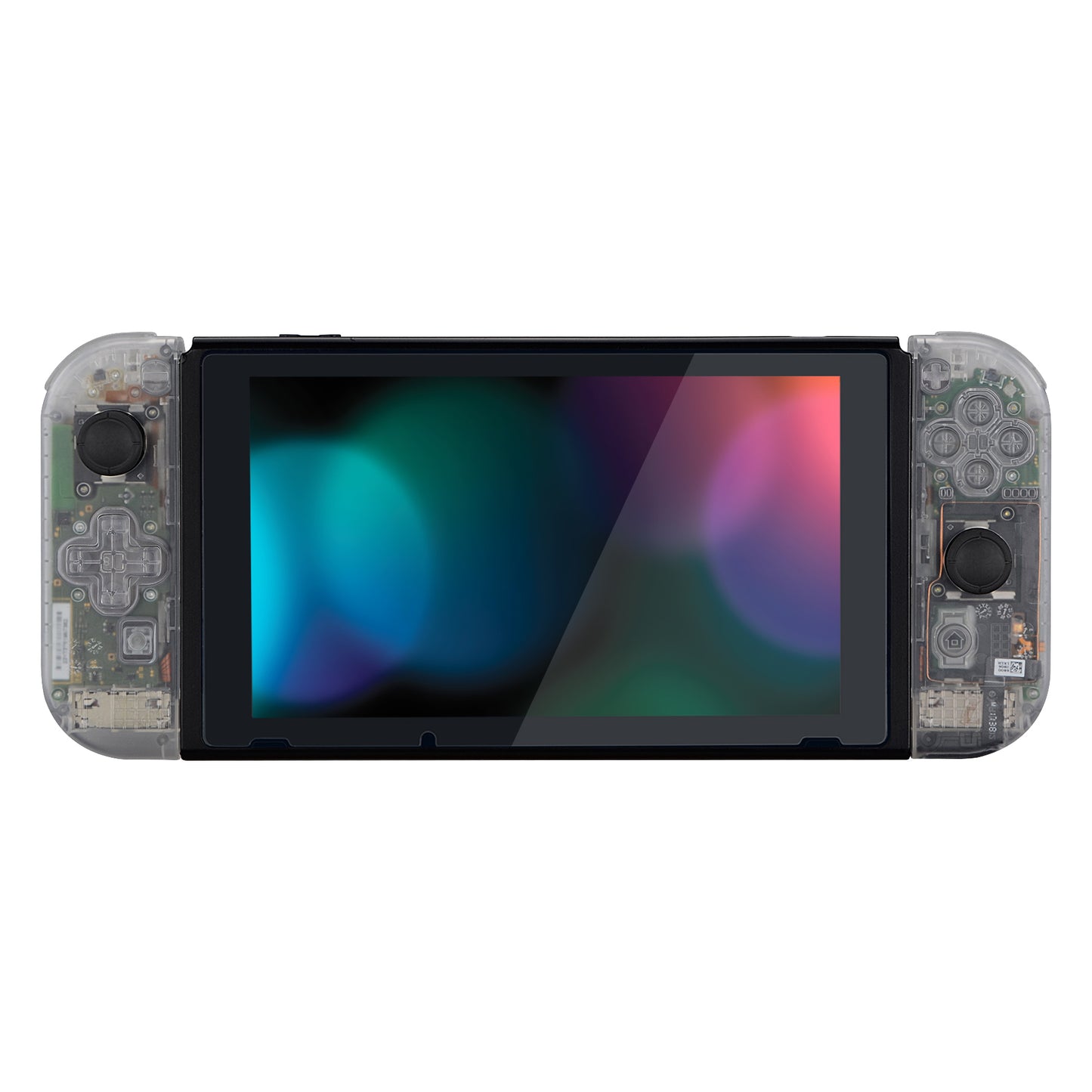 eXtremeRate Dpad Version Replacement Full Set Shell Case with Buttons for Joycon of NS Switch - Transparent Clear
