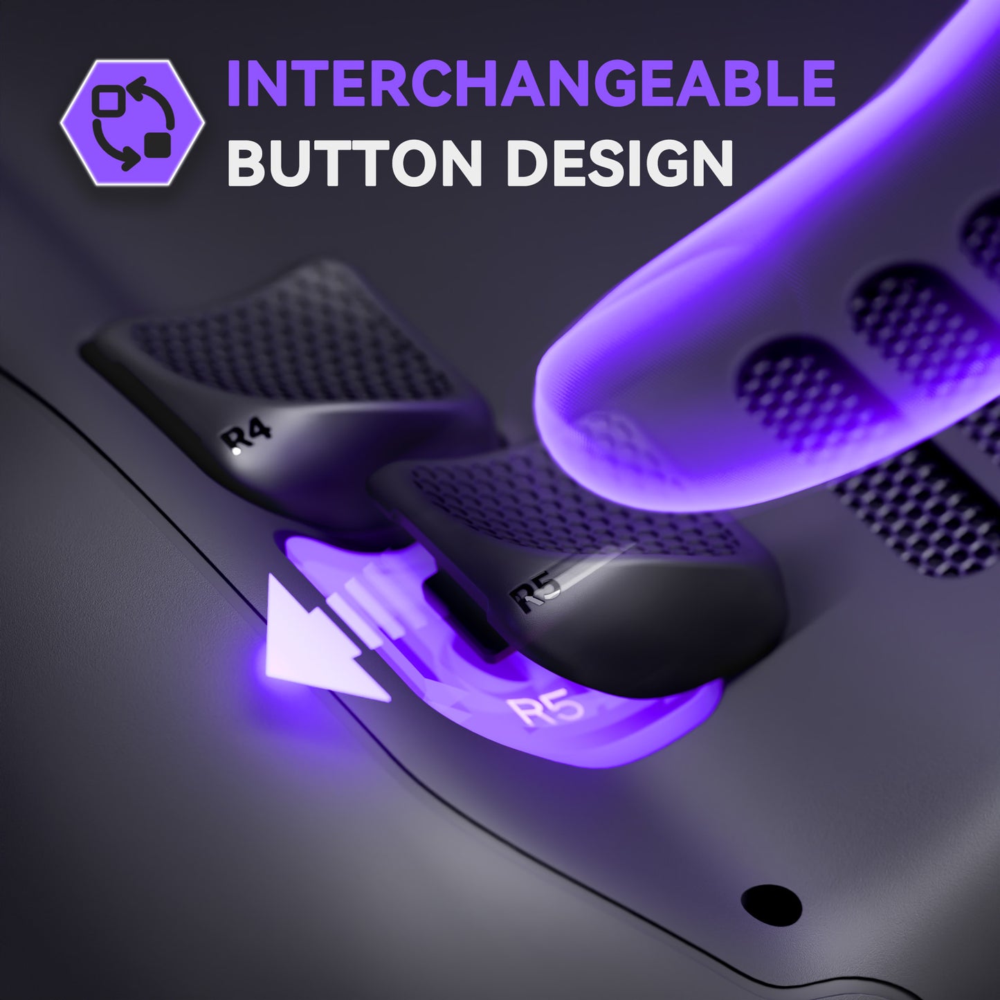 eXtremeRate Interchangeable Back Buttons Bottom Shell for Steam Deck LCD & OLED - with 2 Height Adjustable Buttons - Black