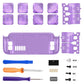 eXtremeRate Interchangeable Back Buttons Bottom Shell for Steam Deck LCD & OLED - with 2 Height Adjustable Buttons - Clear Atomic Purple