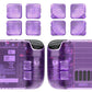 eXtremeRate Interchangeable Back Buttons Bottom Shell for Steam Deck LCD & OLED - with 2 Height Adjustable Buttons - Clear Atomic Purple