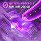 eXtremeRate Interchangeable Back Buttons Bottom Shell for Steam Deck LCD & OLED - with 2 Height Adjustable Buttons - Clear Atomic Purple