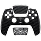 eXtremeRate LUNA Redesigned Replacement Front Shell with Touchpad Compatible with PS5 Controller BDM-010/020/030/040/050 - Graphite Carbon Fiber