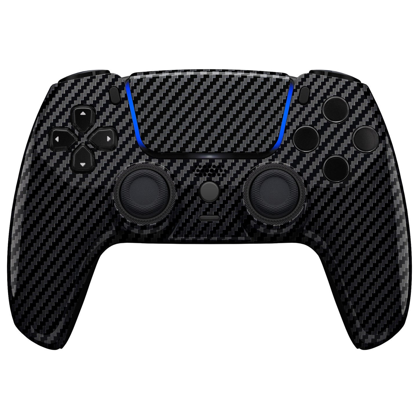 eXtremeRate LUNA Redesigned Replacement Front Shell with Touchpad Compatible with PS5 Controller BDM-010/020/030/040/050 - Graphite Carbon Fiber