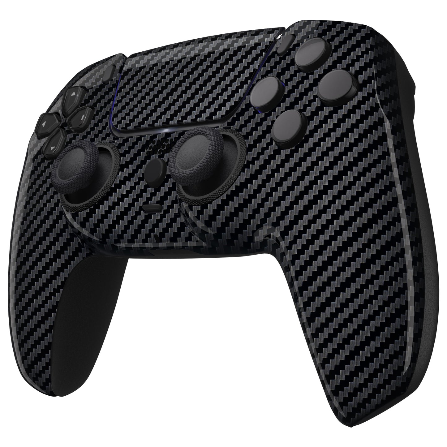 eXtremeRate LUNA Redesigned Replacement Front Shell with Touchpad Compatible with PS5 Controller BDM-010/020/030/040/050 - Graphite Carbon Fiber