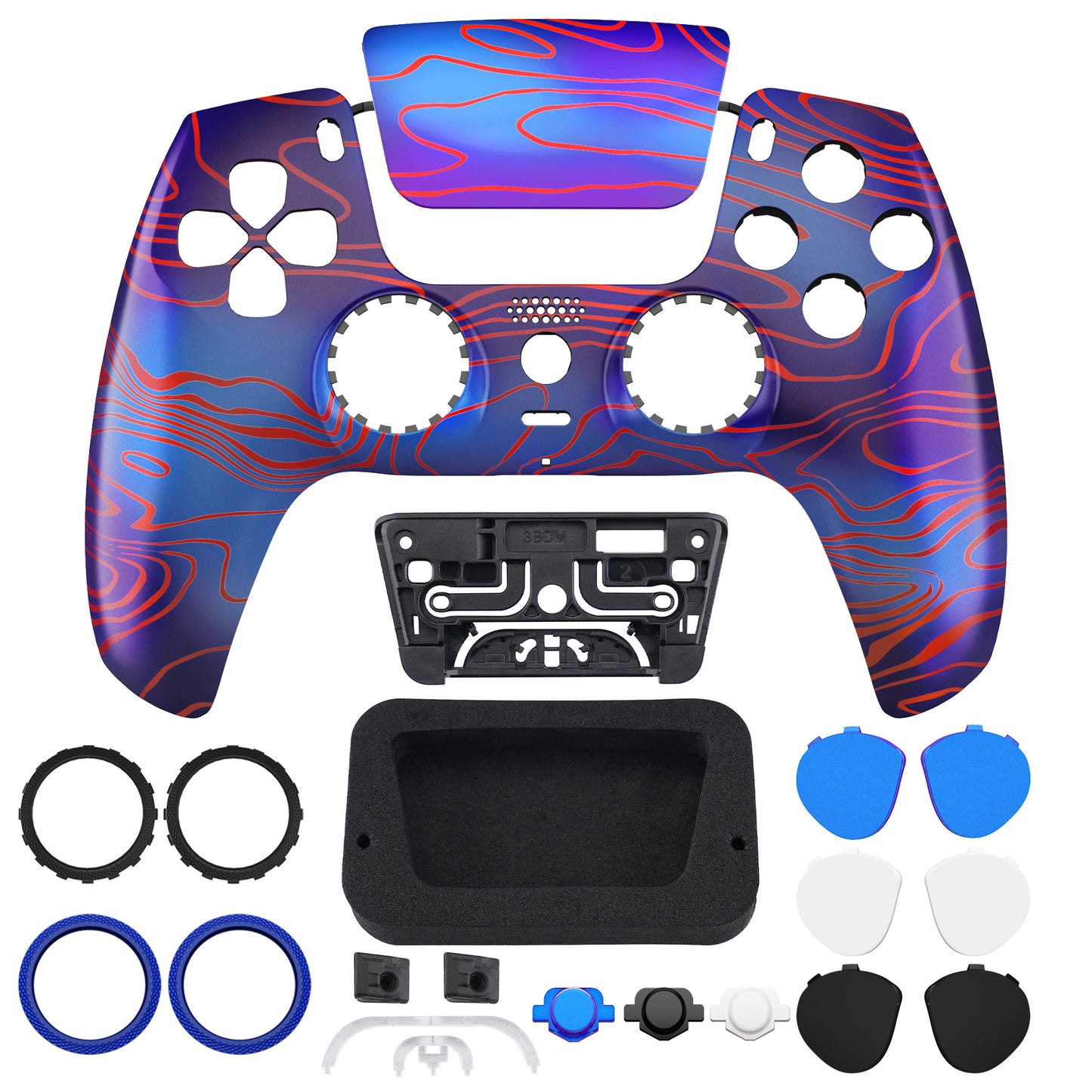 eXtremeRate LUNA Redesigned Replacement Front Shell with Touchpad Compatible with PS5 Controller BDM-010/020/030/040/050 - Damascuscamo