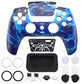 eXtremeRate LUNA Redesigned Replacement Front Shell with Touchpad Compatible with PS5 Controller BDM-010/020/030/040/050/060 - Aqua Magic