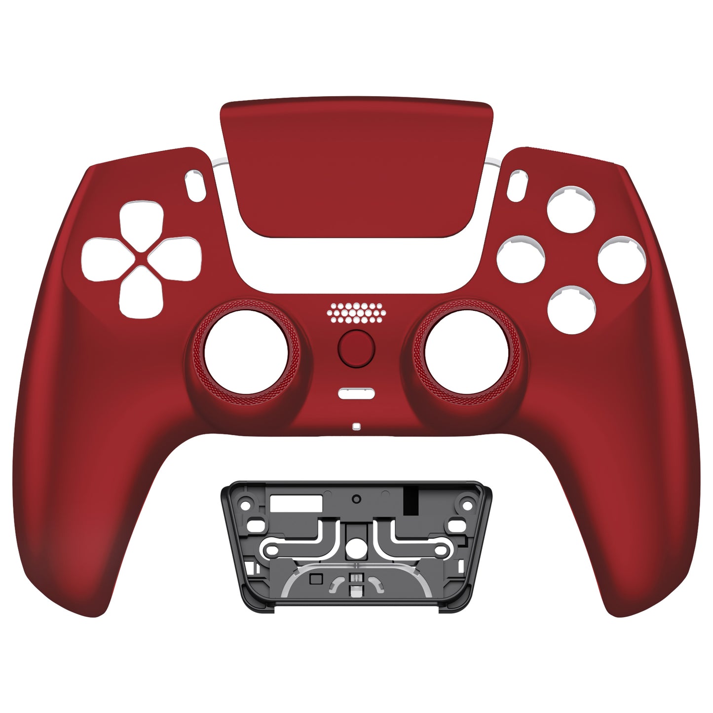 eXtremeRate LUNA Redesigned Replacement Front Shell with Touchpad Compatible with PS5 Controller BDM-010/020/030/040/050/060 - Scarlet Red