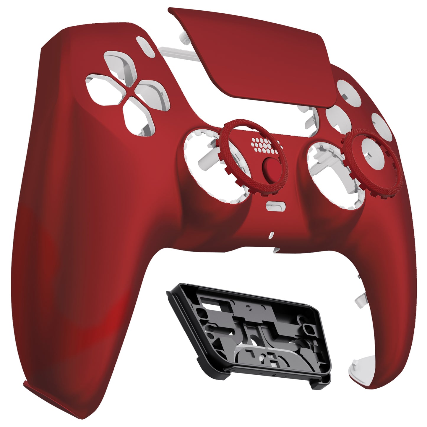 eXtremeRate LUNA Redesigned Replacement Front Shell with Touchpad Compatible with PS5 Controller BDM-010/020/030/040/050/060 - Scarlet Red
