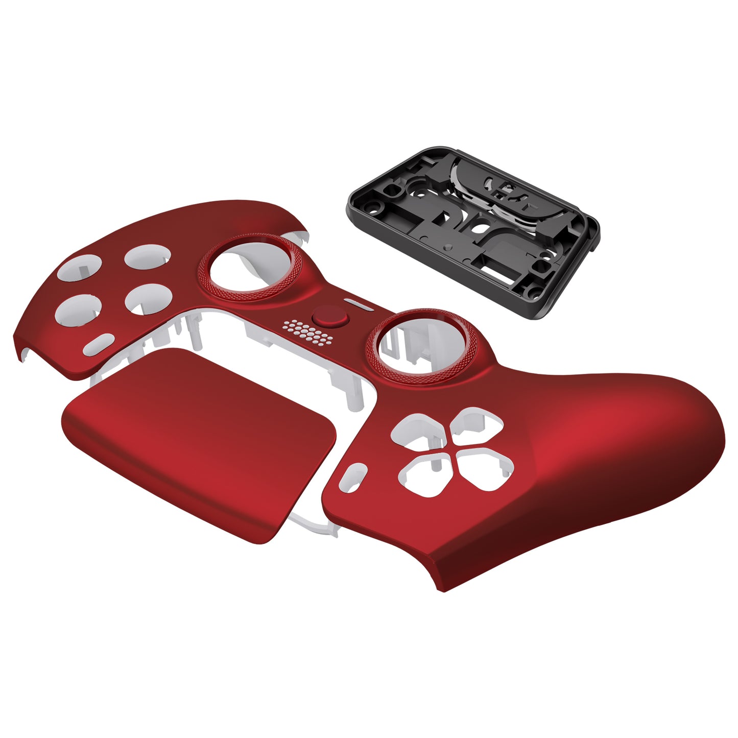 eXtremeRate LUNA Redesigned Replacement Front Shell with Touchpad Compatible with PS5 Controller BDM-010/020/030/040/050/060 - Scarlet Red