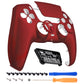 eXtremeRate LUNA Redesigned Replacement Front Shell with Touchpad Compatible with PS5 Controller BDM-010/020/030/040/050/060 - Scarlet Red