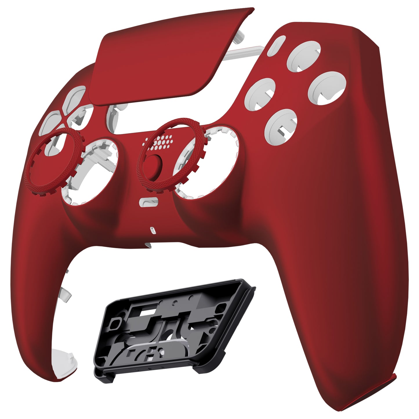 eXtremeRate LUNA Redesigned Replacement Front Shell with Touchpad Compatible with PS5 Controller BDM-010/020/030/040/050/060 - Scarlet Red