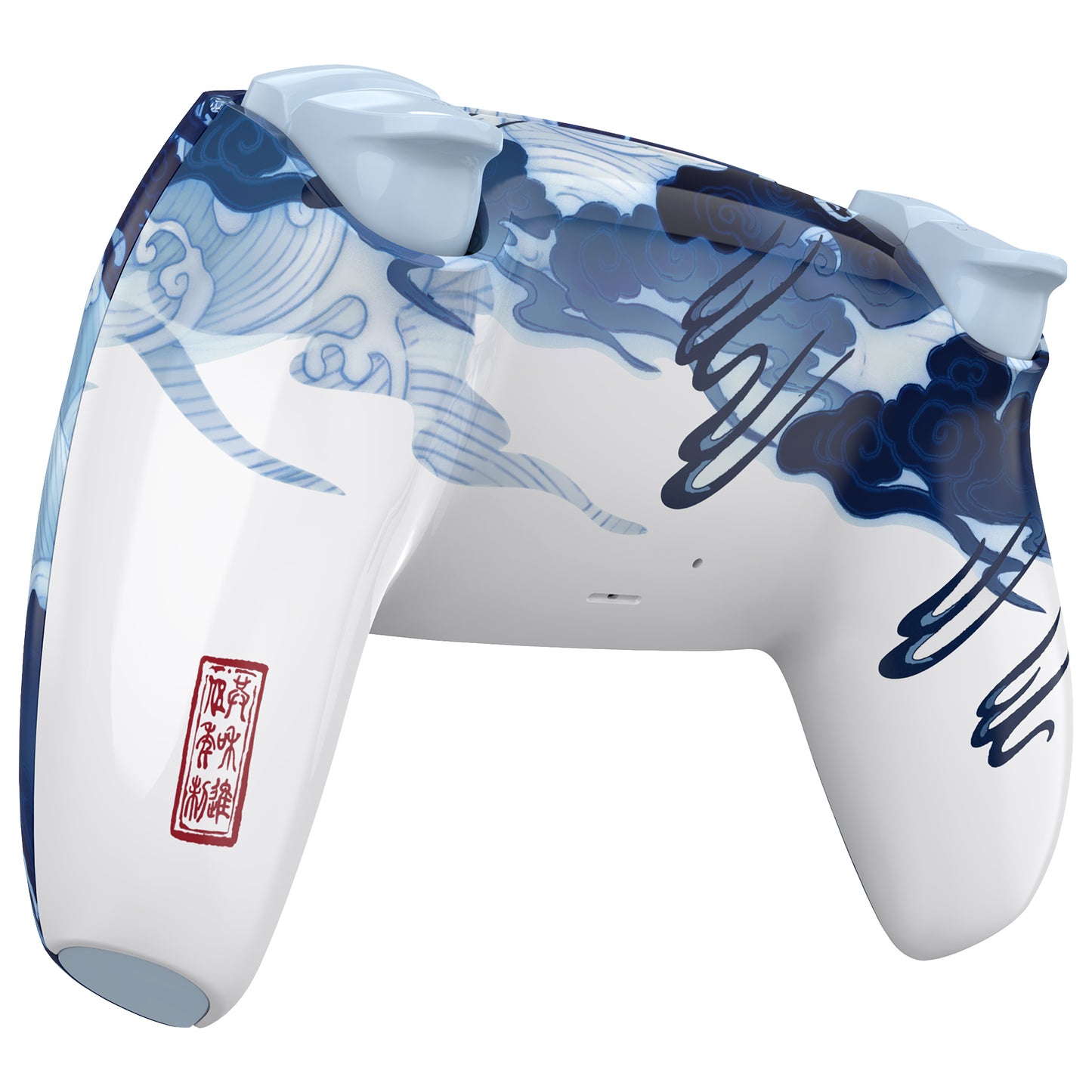 eXtremeRate LUNA Redesigned Replacement Full Set Shells with Buttons Compatible with PS5 Controller BDM-030/040/050 - Porcelain Dragon