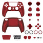 eXtremeRate LUNA Redesigned Replacement Full Set Shells with Buttons Compatible with PS5 Controller BDM-030/040/050 - Scarlet Red